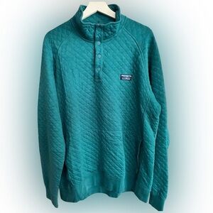 L.L. Bean Quilted Teal Pullover